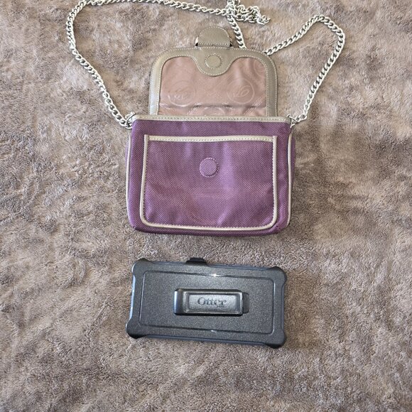 Brighton Portland Plumberry Purple Nylon & Embossed Leather Buckle Flap Silver - Picture 13 of 15